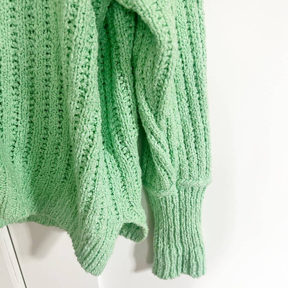 Free People Care FP Ella Oversized Turtleneck Tunic Sweater in Mint Green Large - Picture 6 of 6